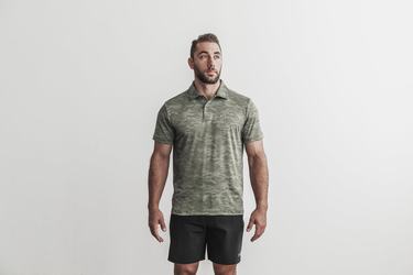 Nobull Lightweight Textured Polo Men's T Shirts Camo | Australia (SO3459)